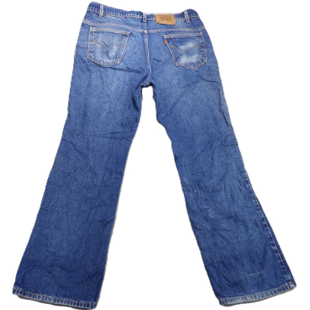 VTG Levis 517 Orange Tab Denim Bootcut Jeans Men W40xL32 Blue Painted Button 90s